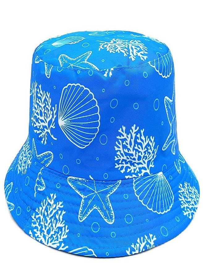 Ptduabenlu Bucket Hat for Women Men Beach Sun Hat Fishing Hat Double Side Wear Reversible Fisherman Hat Blue - Image 2